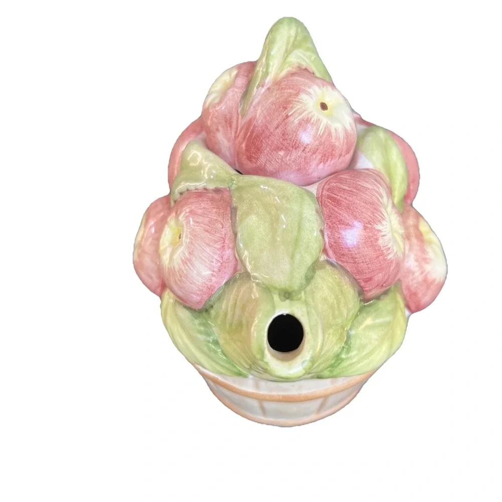 Italian Ceramic Apple Basket Teapot 6